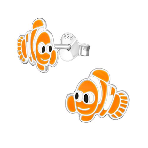 Bungsa© Kleine Kinder-Ohrstecker Fisch "Nemo" aus .925 Sterling Silber von Bungsa