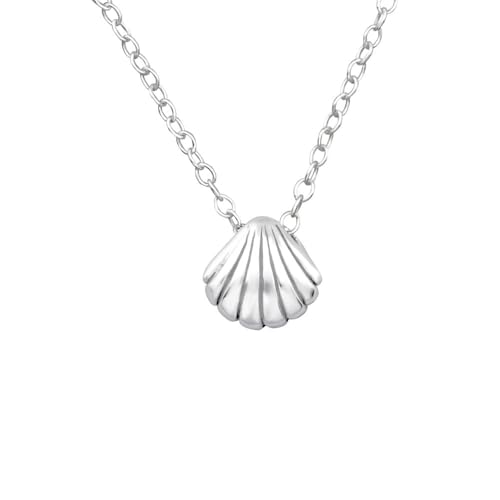 Bungsa Muschel Halskette 45cm .925 STERLING SILVER Shell Oyster (Silberkette Damenkette Necklace Frauen Echtschmuck Männer) von Bungsa