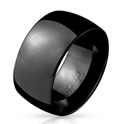 Bungsa 60 (19.1) Schwarzer Ring für Herren breit aus 316L Edelstahl von Bungsa