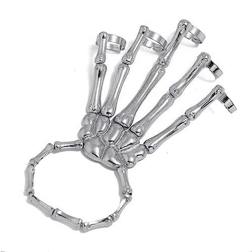 Bungsa Handkette silber-metallic Knochen Finger für Damen von Bungsa