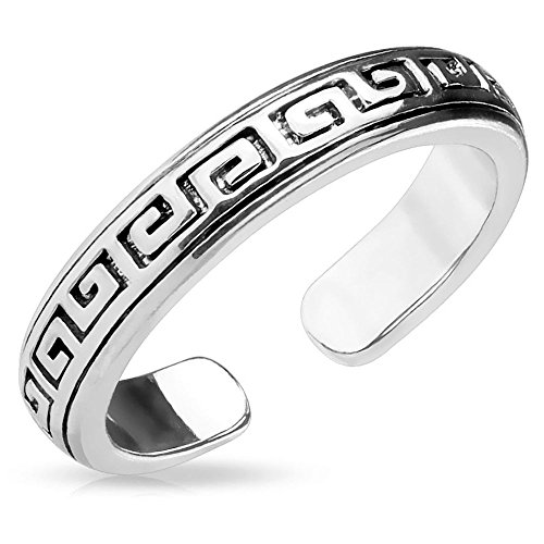 Bungsa Irrgarten Zehenringen Schmal Silber Damen Brass (Zehring Fussschmuck Fussring Toe-Ring Nail Ring Nagelring biegbar Verstellbar) von Bungsa