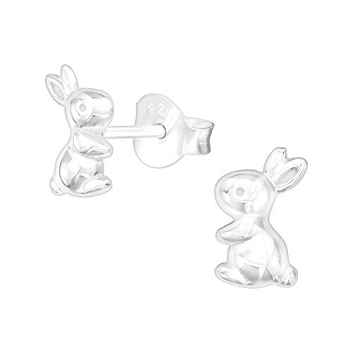 Bungsa Kinder-Ohrstecker Hase aus .925 Sterling Silber von Bungsa