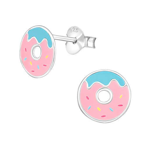 Bungsa Ohrstecker Doughnut für Kinder aus .925 Sterling Silber von Bungsa