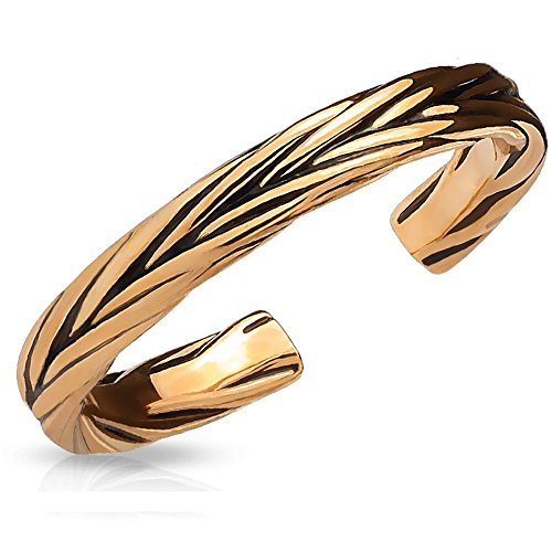 Bungsa Rosegold - Toe Ring verziert für Damen ~IN 3 Farben WÄHLBAR~ Silber Gold rosé (Zehring Fussschmuck Fussring Toe-Ring Nail Ring Nagelring biegbar verstellbar) von Bungsa