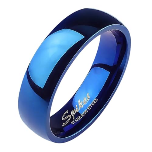 Bungsa 67 (21.3) Blauer Ring Edelstahl klassisch für Damen & Herren 49-70 (Fingerring Schmuckring Blue Partnerringe Damenring Herrenring Chirurgenstahl Frauen Männer) 67 (21.3) von Bungsa