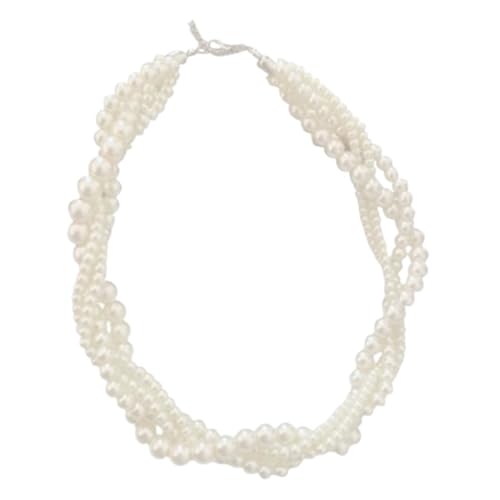 Bungsa Choker Halskette geflochtene Perlen aus Kunststoff mit Karabiner-Verschluss für Damen von Bungsa