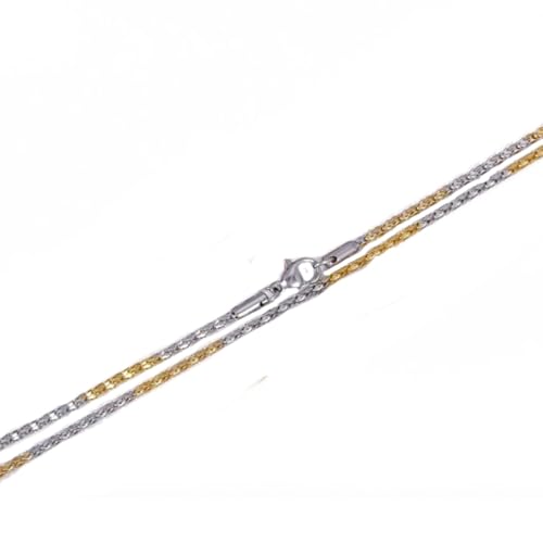 Bungsa Choker-Halskette mit feingliedrigen Kordel-Elementen aus Edelstahl für Damen - Bicolor (Gold-Silber) von Bungsa