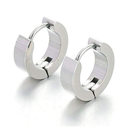 Bungsa Creolen silber gravierbar 5mm - 1 Paar Klappcreolen Edelstahl (Ohrstecker Creolen Ohrhänger Huggie Ohrschmuck Gravur engravable Ohrklemmen Damen Frauen Herren Mode) von Bungsa