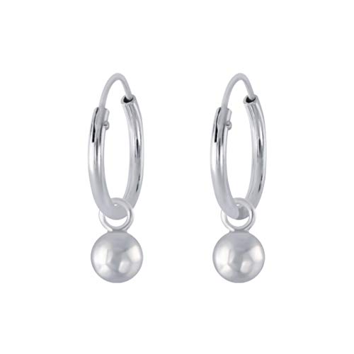 Bungsa Damen-Creolen mit Kugel-Charm aus .925 Sterling Silber (silber) von Bungsa