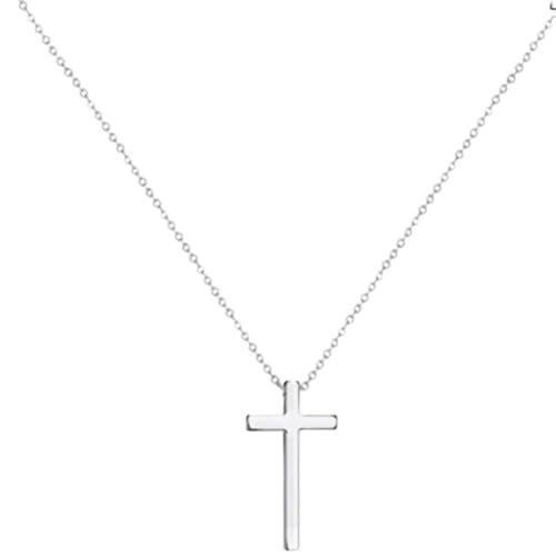 Bungsa Halskette mit Kreuz Kettenanhänger Edelstahl Unisex (Silber) von Bungsa