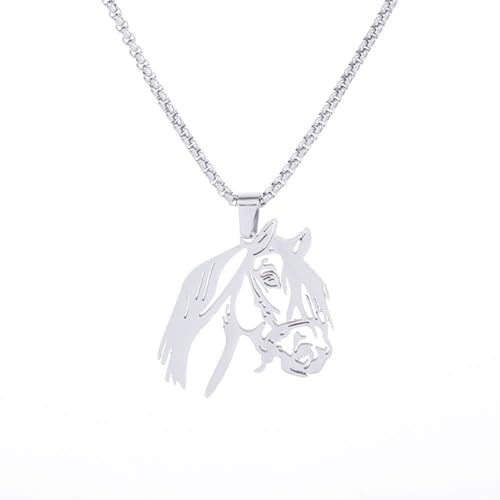 Bungsa Kette Silber mit Pferde-Anhänger 59cm aus Edelstahl für Damen und Herren Bungsa Kette Silber mit Pferde-Anhänger 59cm aus Edelstahl für Damen und Herren von Bungsa