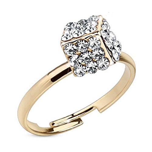 Bungsa Zehenring roségold mit Ferido Kristall Stein Größenverstellbar Brass (Zehring Fussschmuck Fussring Toe-Ring Nail Ring Mittelring Nagelring biegbar verstellbar) von Bungsa