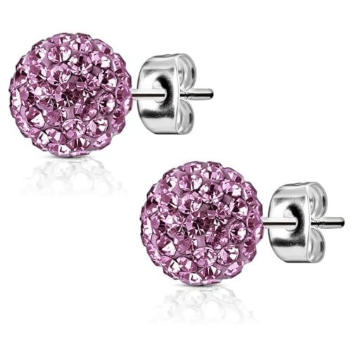 Bungsa große KRISTALL-Ohrstecker SHAMBALLA 9mm BUNT - Ohrringe Set mit KRISTALL-KUGEL - für Damen & Herren - strahlende GLITZER-Ohrringe zum Stecken aus silbernem EDELSTAHL Bungsa große KRISTALL-Ohrstecker SHAMBALLA 9mm BUNT - Ohrringe Set mit KRISTALL-KUGEL - für Damen & Herren - strahlende GLITZER-Ohrringe zum Stecken aus silbernem EDELSTAHL von Bungsa
