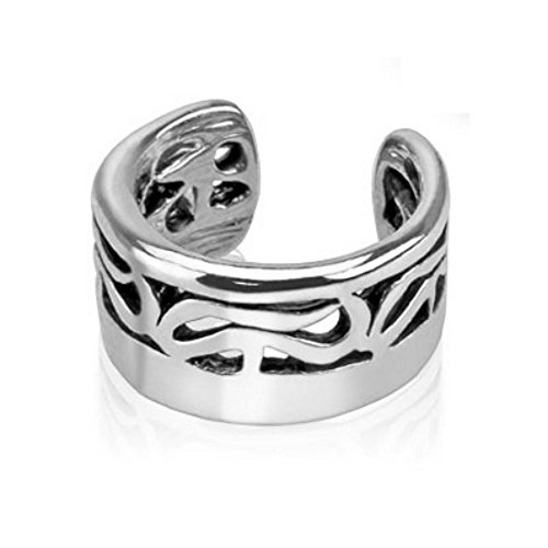 Bungsa Tribal Ohrstecker Ear Cuff Ohrklemme (Conch Fake Piercing No Piercing Non-Piercing Rhodium Ohrringe Ohrschmuck Ohrklemmen Damen Frauen Herren Mode) Bungsa Tribal Ohrstecker Ear Cuff Ohrklemme (Conch Fake Piercing No Piercing Non-Piercing Rhodium Ohrringe Ohrschmuck Ohrklemmen Damen Frauen Herren Mode) von Bungsa
