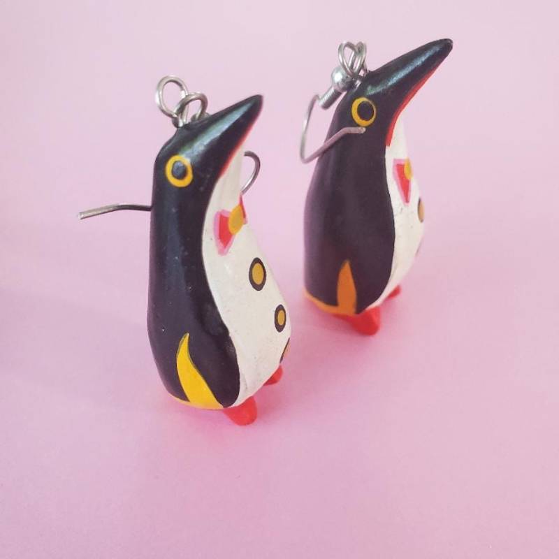 Pinguin Ohrringe Holz von BunkerHillFlowers