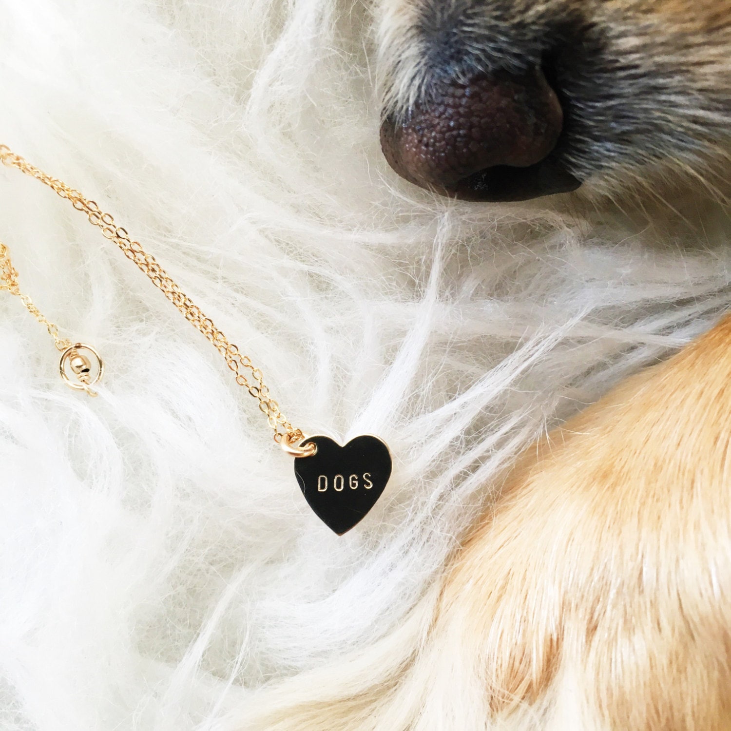 Hunde Herz Anhänger Halskette von BunniesInLA