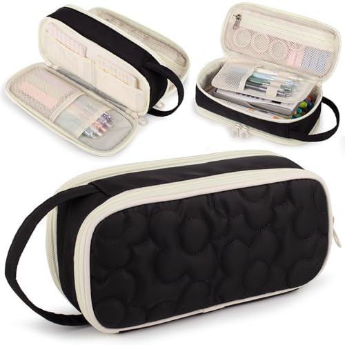 Bunnychill Federmäppchen für Mädchen, gesteppt, großes Fassungsvermögen, Federmäppchen mit 2 Fächern, Reißverschluss, Federmäppchen mit Griff, weiche Stiftebox für Damen, Mittelschule, Büro Bunnychill Federmäppchen für Mädchen, gesteppt, großes Fassungsvermögen, Federmäppchen mit 2 Fächern, Reißverschluss, Federmäppchen mit Griff, weiche Stiftebox für Damen, Mittelschule, Büro von Bunnychill