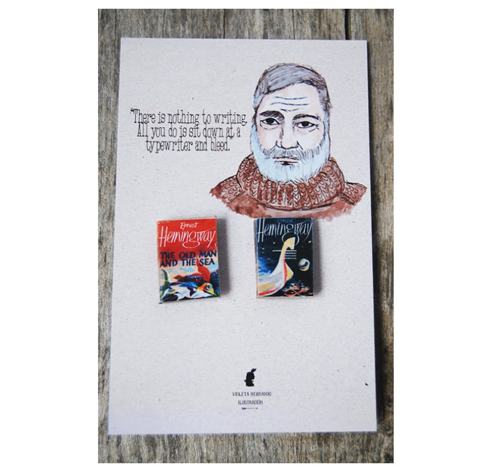 Ernest Hemingway's Miniatur Buchstifte Set Ernest Hemingway's Miniatur Buchstifte Set von Bunnyhell