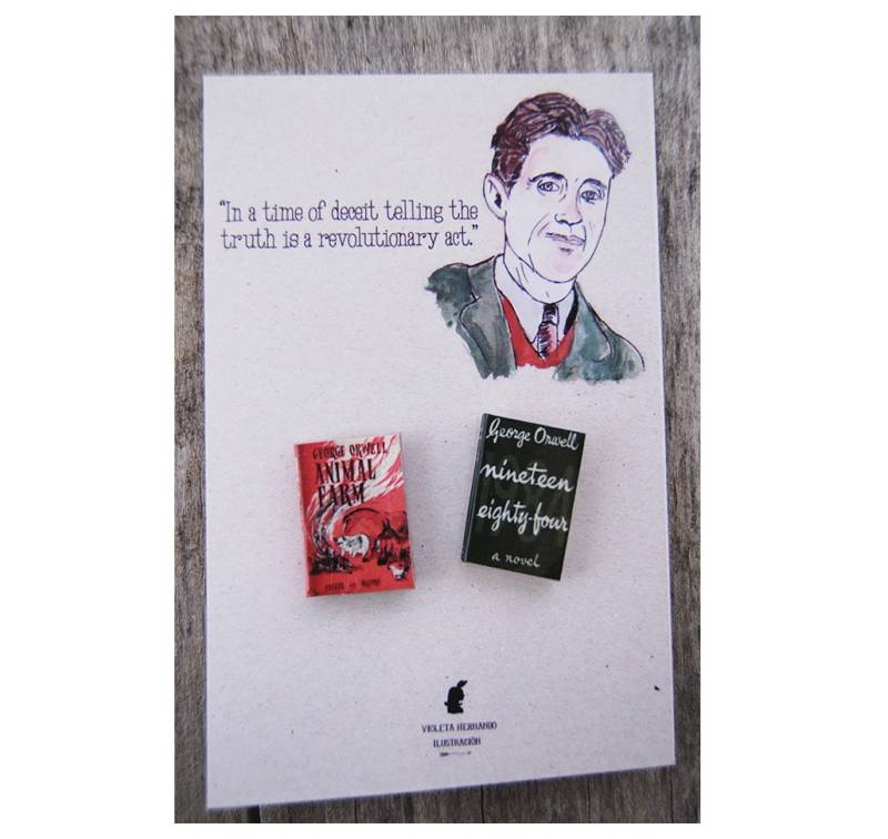 George Orwells Miniatur-Buch-Pins-Set von Bunnyhell