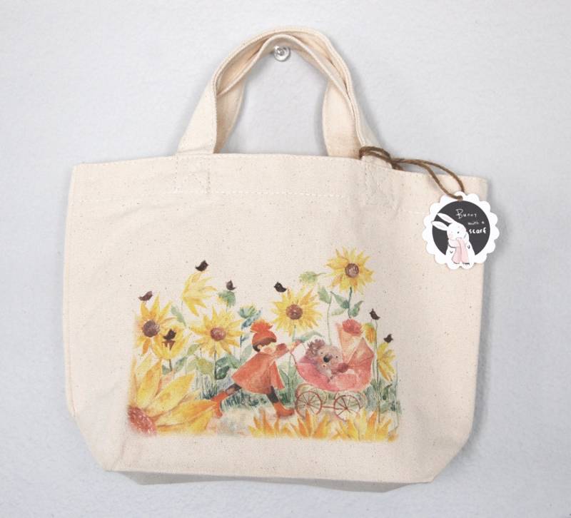 Aquarell Bild Gedruckt Tasche, Kleine Lunch-Bag von BunnywithascarfShop