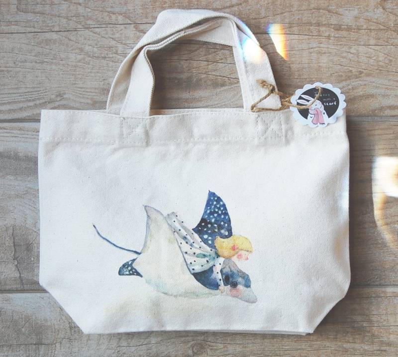Aquarell Bild Gedruckt Tasche, Kleine Lunch-Bag von BunnywithascarfShop