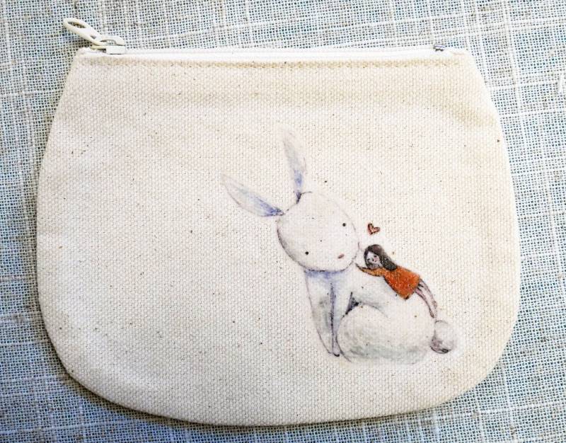 Aquarell & Tinte Illustration Gedruckt Kleine Leinwand Beutel von BunnywithascarfShop