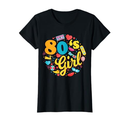 80s Girl 80er Jahre Motto Party Achtziger Outfit Geschenk T-Shirt von Bunte 80s Girls Retro Karneval Fasching Geschenke