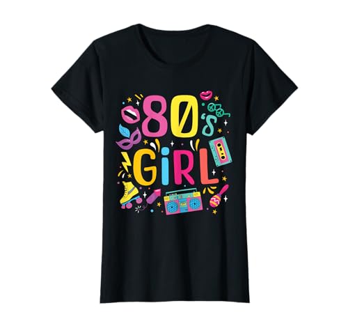 80s Girl 80er Jahre Motto Party Achtziger Outfit Geschenk T-Shirt von Bunte 80s Girls Retro Karneval Fasching Geschenke