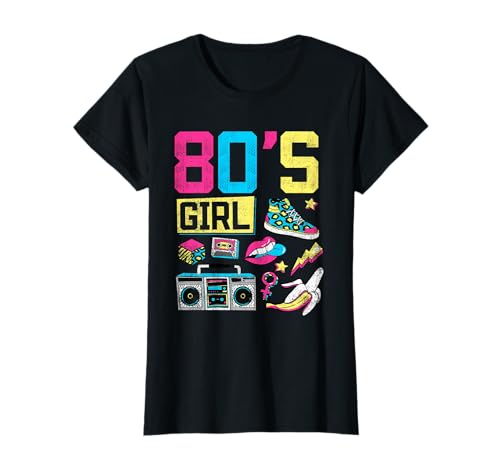 80s Girl 80er Jahre Motto Party Achtziger Outfit Geschenk T-Shirt von Bunte 80s Girls Retro Karneval Fasching Geschenke
