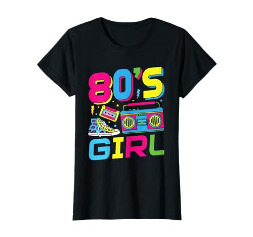 80s Girl 80er Jahre Motto Party Achtziger Outfit Geschenk T-Shirt von Bunte 80s Girls Retro Karneval Fasching Geschenke