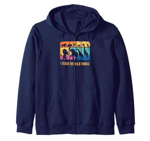 Lustiger Lehrer Tierklasse Wilde Kinder Humor Retro Kapuzenjacke Lustiger Lehrer Tierklasse Wilde Kinder Humor Retro Kapuzenjacke von Bunte Klassentiere Lehrer Dschungel Unterricht