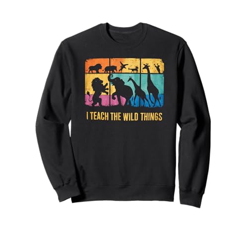 Lustiger Lehrer Tierklasse Wilde Kinder Humor Retro Sweatshirt Lustiger Lehrer Tierklasse Wilde Kinder Humor Retro Sweatshirt von Bunte Klassentiere Lehrer Dschungel Unterricht