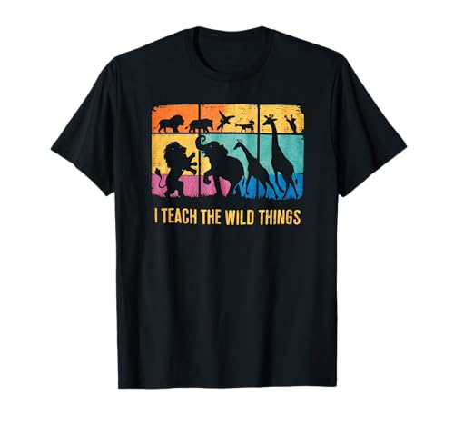 Lustiger Lehrer Tierklasse Wilde Kinder Humor Retro T-Shirt Lustiger Lehrer Tierklasse Wilde Kinder Humor Retro T-Shirt von Bunte Klassentiere Lehrer Dschungel Unterricht