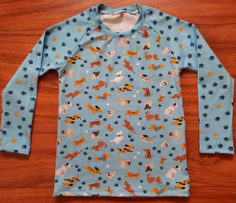 Jersey Raglan-Shirt Langarm, Versch. Größen, Lustige Hundemotive, Hellblau Jersey Raglan-Shirt Langarm, Versch. Größen, Lustige Hundemotive, Hellblau von BunteFaedenbyCarola