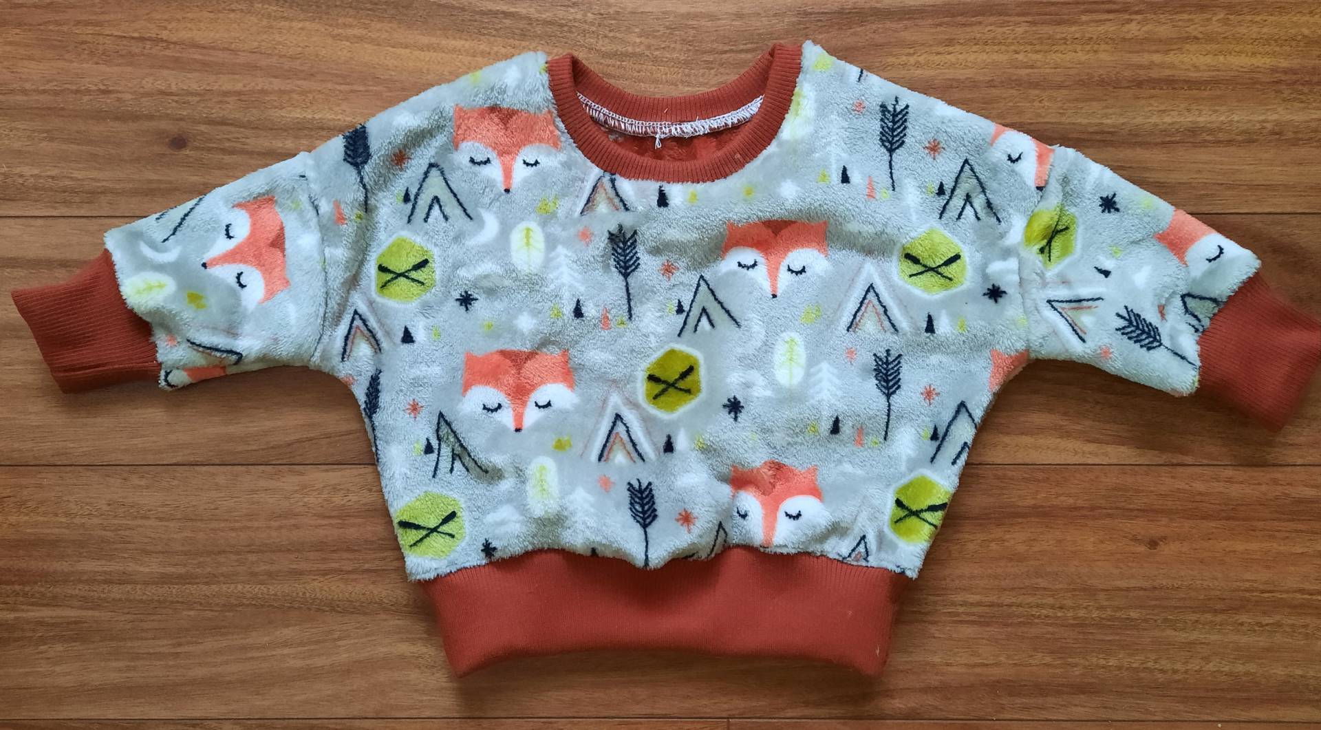 Kinder Langarmpullover Wellnessfleece "Fuchs", Langarm, Gr. 74 von BunteFaedenbyCarola