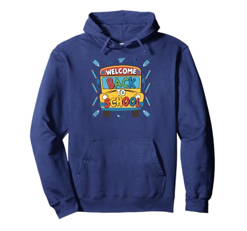 Farbenfroher Schulanfang Bus Kinder Spaß Grafik Pullover Hoodie Farbenfroher Schulanfang Bus Kinder Spaß Grafik Pullover Hoodie von Bunter Start Schulzeit Schüler Lehrer Freude
