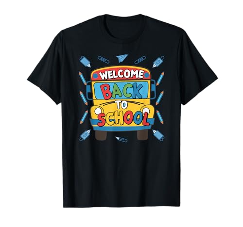Farbenfroher Schulanfang Bus Kinder Spaß Grafik T-Shirt Farbenfroher Schulanfang Bus Kinder Spaß Grafik T-Shirt von Bunter Start Schulzeit Schüler Lehrer Freude