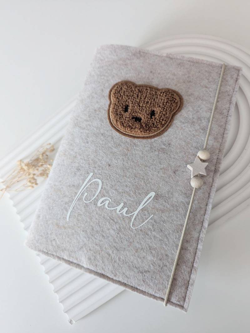 Personalisierte U-Heft-Hülle Aus Filz | Untersuchungsheft Mit Geburtsdaten von BuntesStuebchen