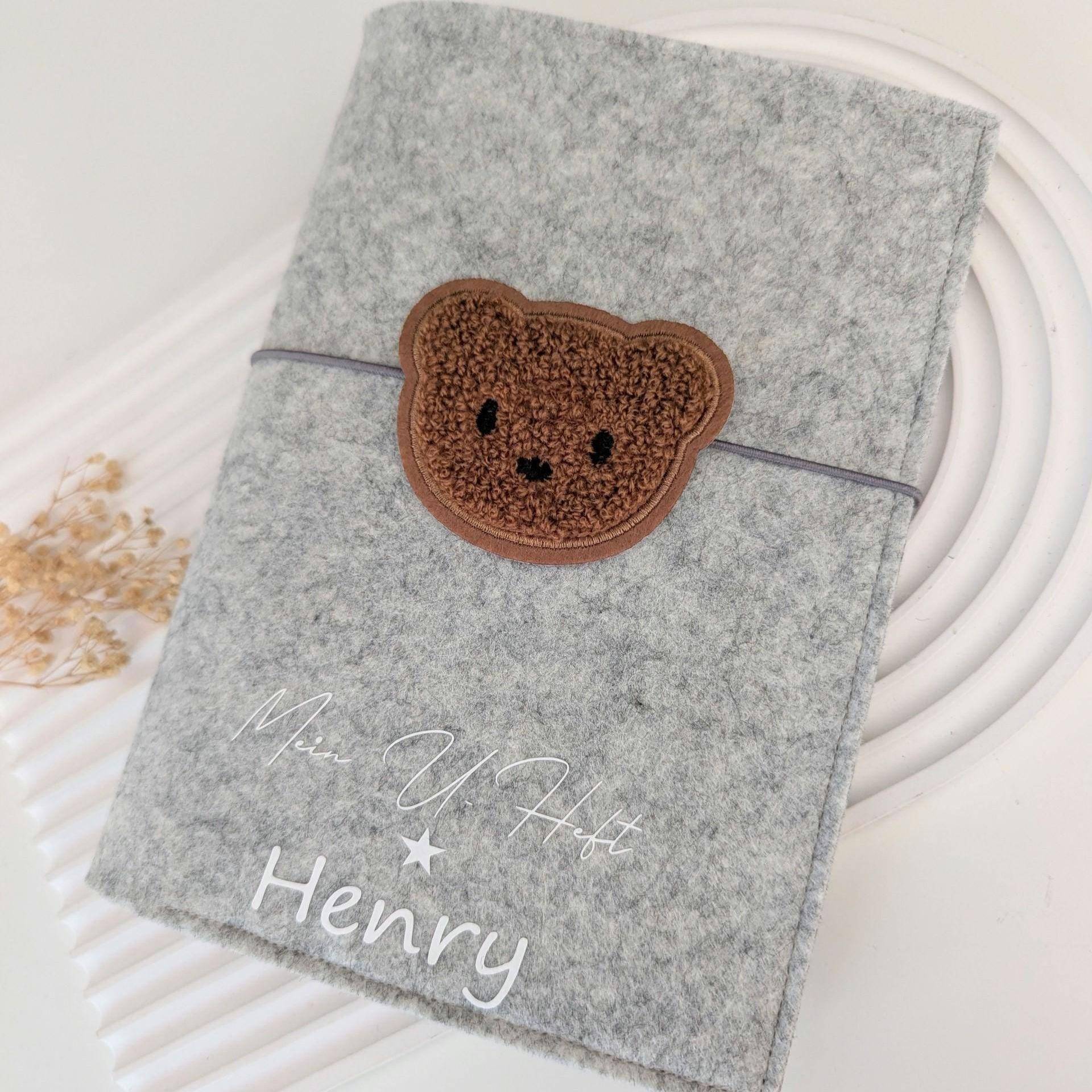 Personalisierte U-Heft-Hülle Aus Filz | Untersuchungsheft Mit Geburtsdaten von BuntesStuebchen