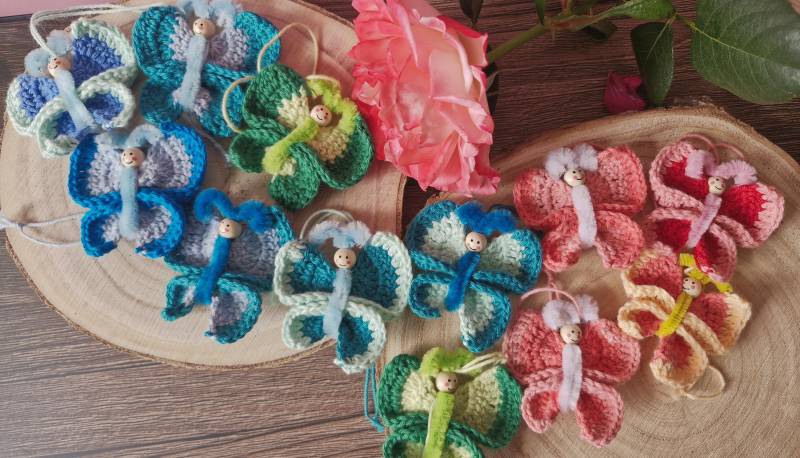 Schmetterling, Anhänger, Geschenke von BuntesWollKarusell