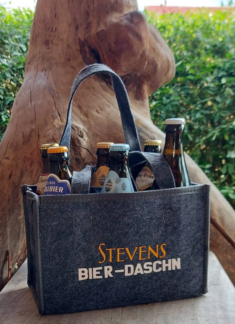 Flaschentasche Aus Filz - 4 Varianten Von Sprüchen Beidseitig Beplottet Personalisiserbar von BuntimTurm