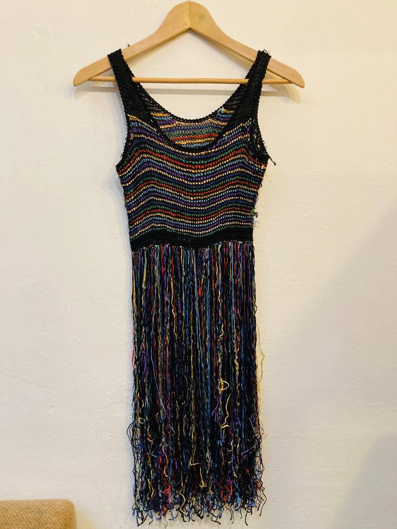 Handgestricktes Vintage-Festival-Top, Größe Xs/S Handgestricktes Vintage-Festival-Top, Größe Xs/S von Buntvintageclothing