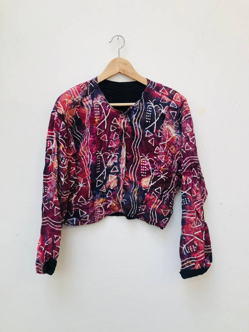 Kurze Vintage Jacke, Größe M/L, Viskose Kurze Vintage Jacke, Größe M/L, Viskose von Buntvintageclothing