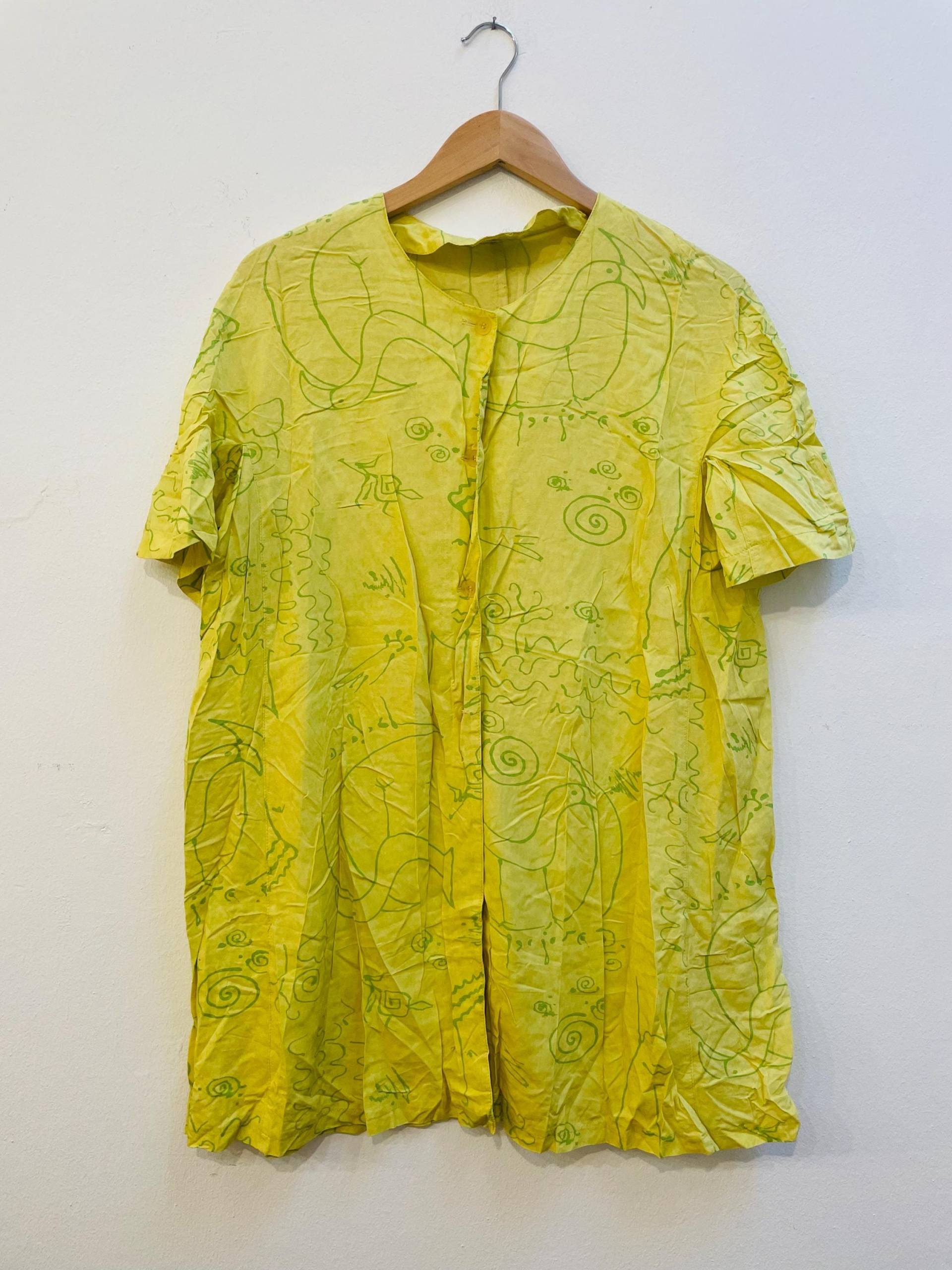 Lange Vintage Bluse, Viskose, Gr. L Lange Vintage Bluse, Viskose, Gr. L von Buntvintageclothing