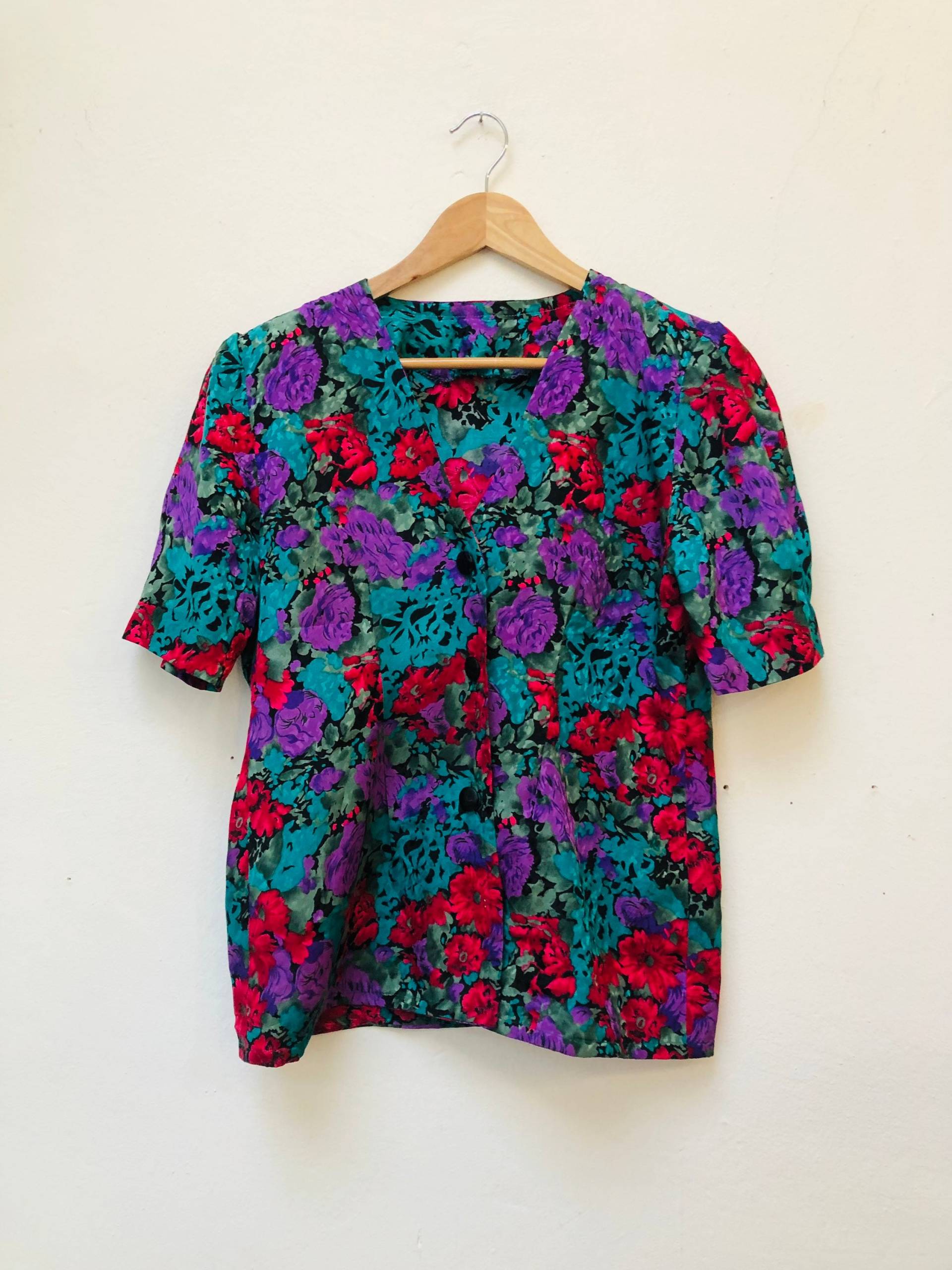 Vintage Bluse, 80Er/90Er Jahre, Größe M, Handarbeit von Buntvintageclothing