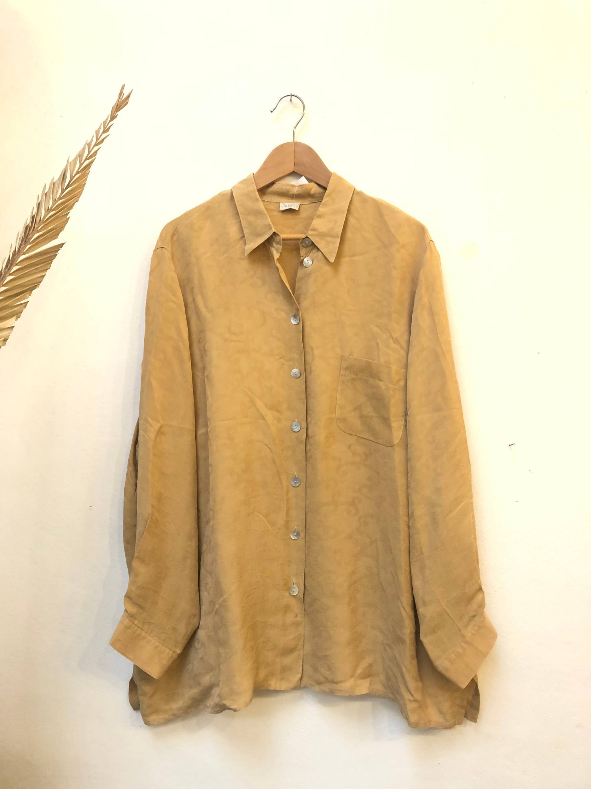 Vintage Bluse, 80Er/90Er Jahre, Größe Xl, Cupro von Buntvintageclothing