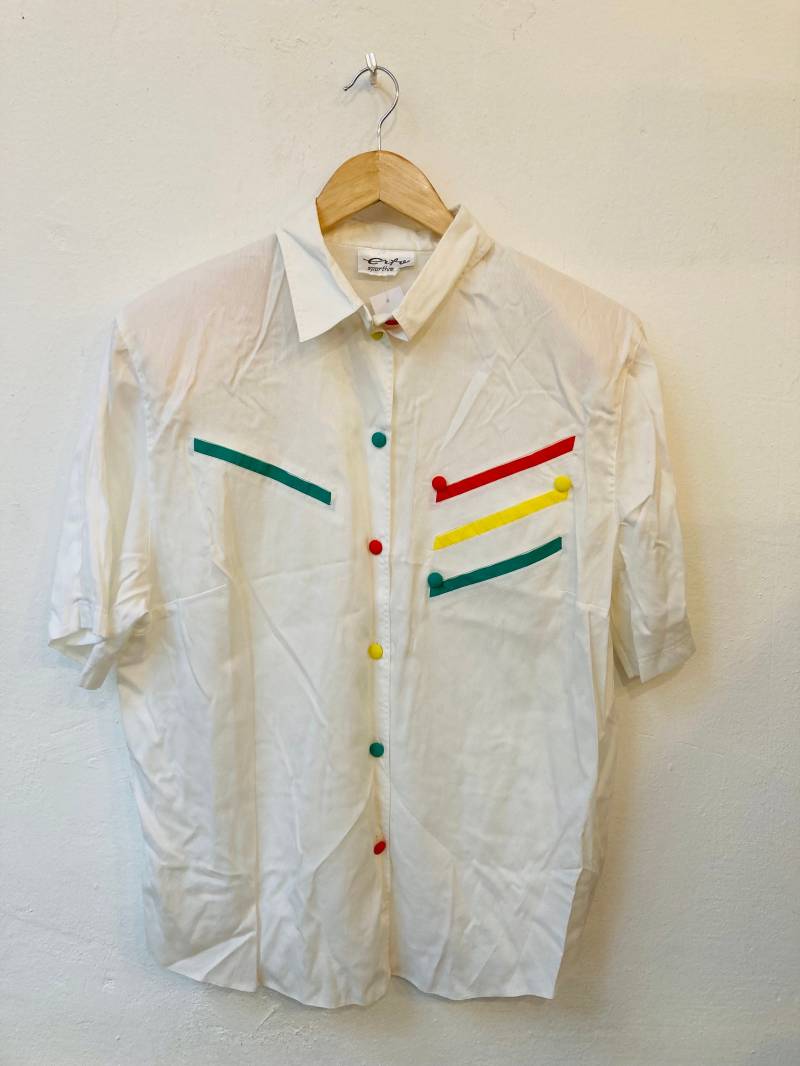 Vintage Bluse, Größe L/xl, Baumwolle Vintage Bluse, Größe L/xl, Baumwolle von Buntvintageclothing