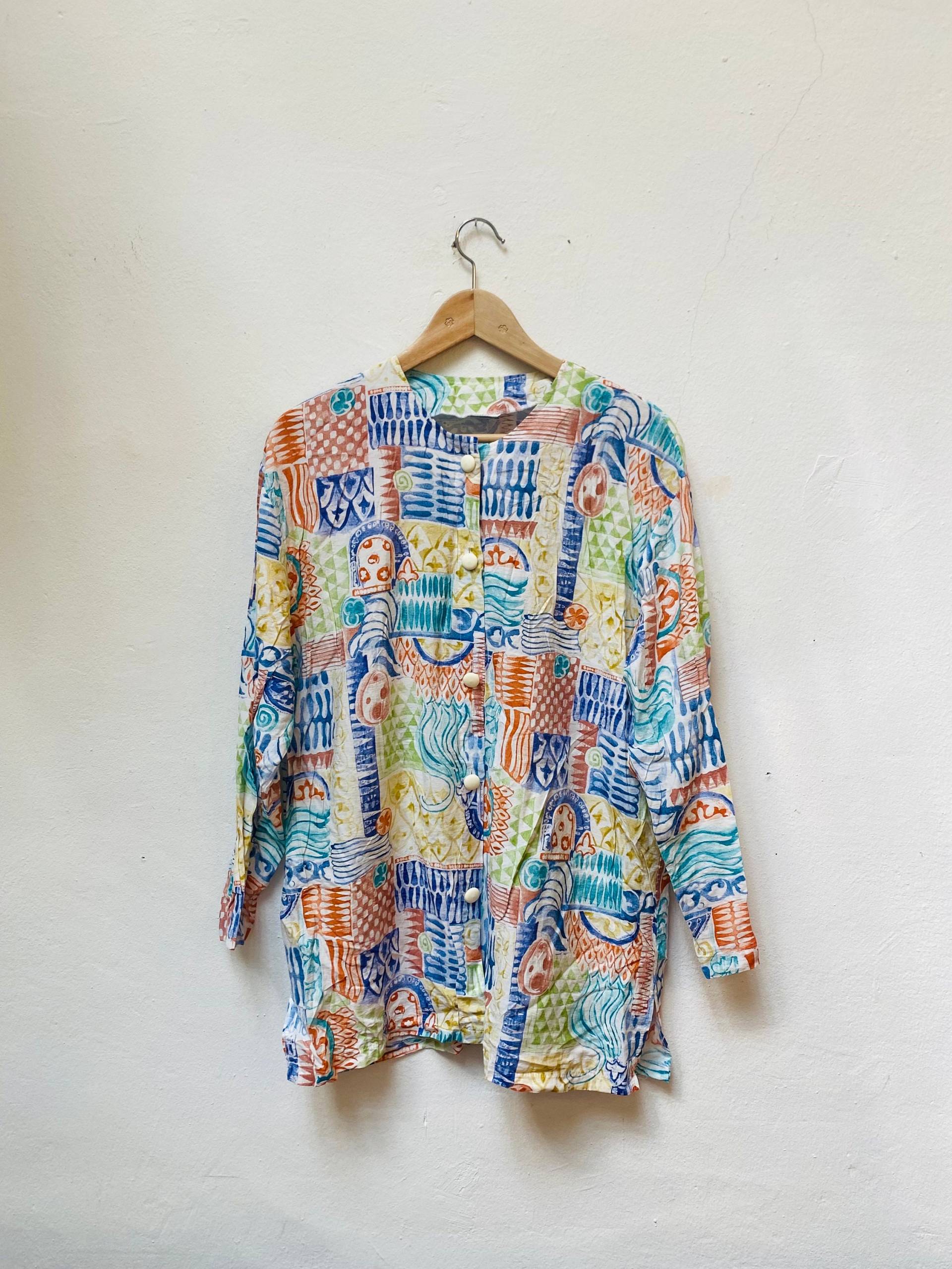 Vintage Bluse, Viskose, Größe L/xl von Buntvintageclothing