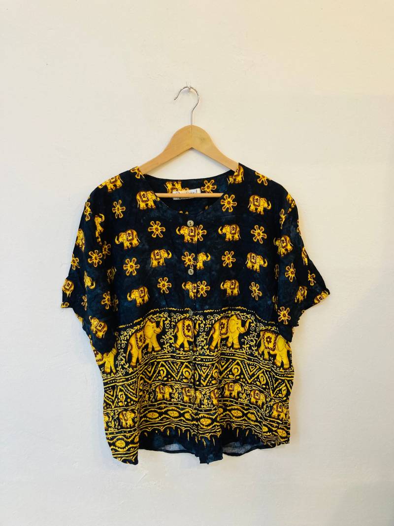 Vintage Bluse, Viskose, Größe M/L Vintage Bluse, Viskose, Größe M/L von Buntvintageclothing