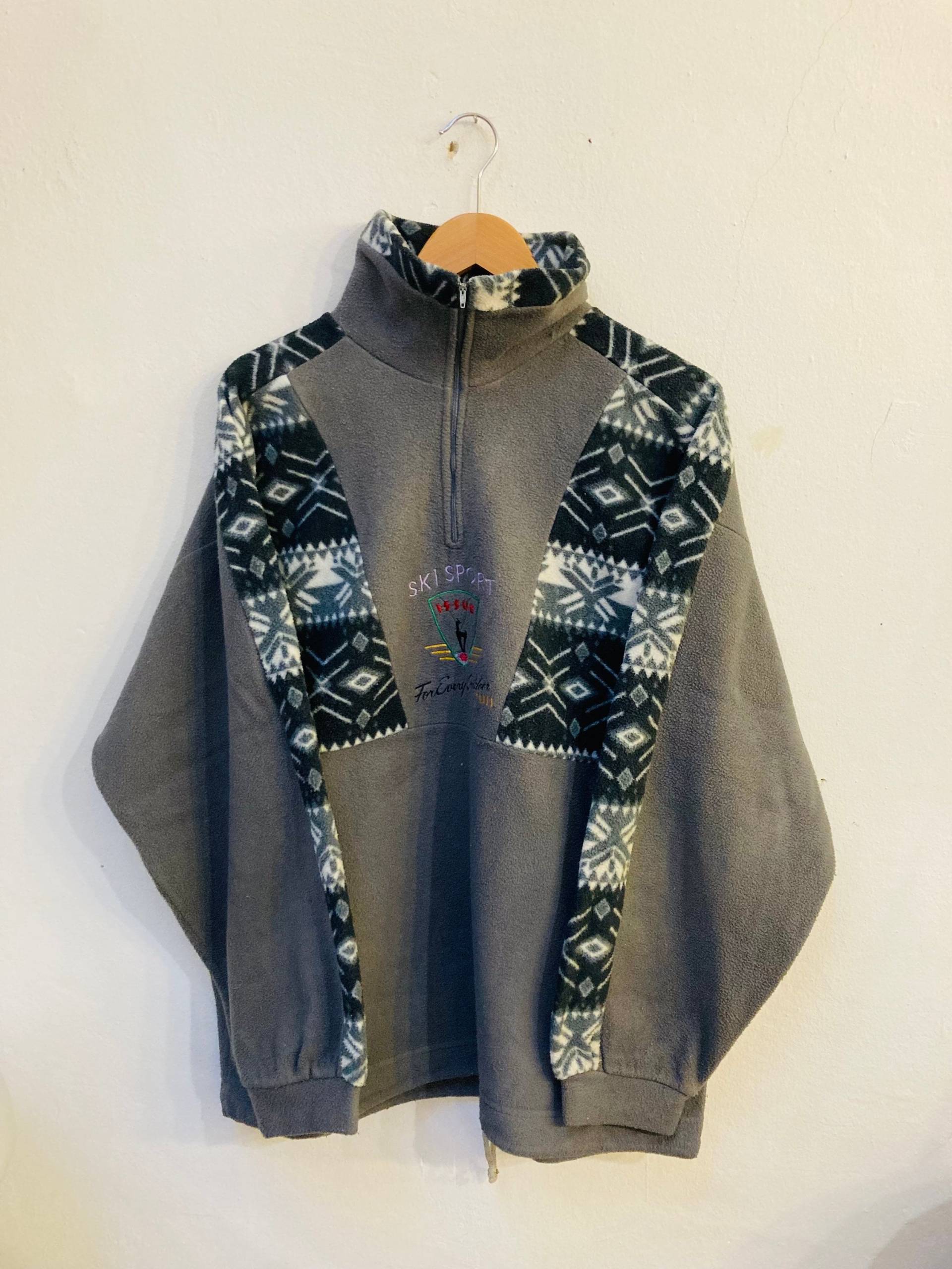 Vintage Fleecepullover, Größe L von Buntvintageclothing